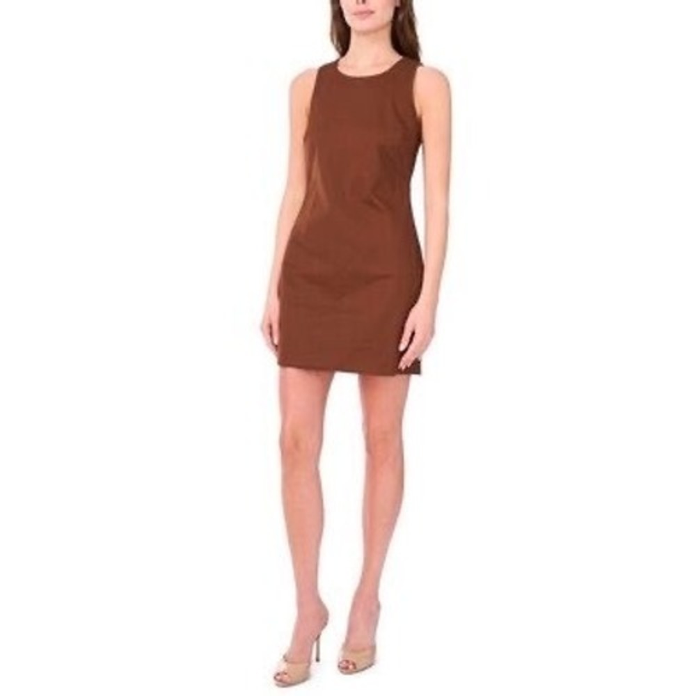 1.State Brown Sleeveless Structured Dress Size Large NWT Open Back NWT